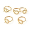 Adjustable Brass Solitaire Ring Settings, 4 Claw Prong Ring Settings, with Clear Cubic Zirconia, Golden, Size 7, 17mm, Tray: 10x8mm