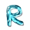 Transparent Resin Alphabet Pendants, Letter Charms, Letter.R, 41~45x33~52.5x8mm, Hole: 3.5mm
