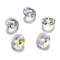 Glass Charms, Faceted, Cone, Clear, 14x7mm, Hole: 1mm