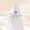 Star Sterling Silver Cubic Zirconia Adjustable Open Cuff Rings for Women, Platinum, US Size 7(17.3mm)