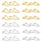 20Pcs 2 Colors 304 Stainless Steel Connector Charms, Wave Shaped Links, Golden & Stainless Steel Color, 28x7.5x1mm, Hole: 1.2mm, 10pcs/color
