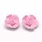 Handmade Porcelain Cabochons, Flower, Pearl Pink, 17~18x17~18x7~8mm