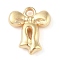 CCB Plastic Pendants, Bowknot, Golden, 15.5x8x3.5mm, Hole: 2mm