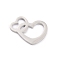 Non-Tarnish 304 Stainless Steel Links Connectors, Heart, Stainless Steel Color, 21x23x1.5mm, Hole: 9x12mm and 6x10mm