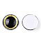 Glass Cabochons, Half Round with Eye, Light Khaki, 20x6.5mm