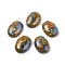 Assembled Synthetic Imperial Jasper and Lapis Lazuli Cabochons, Dyed, Oval, 25~25.5x18~18.5x7.2mm