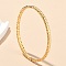 304 Stainless Steel Bangles for Women, Ion Plating(IP), with Clasps, Real 14K Gold Plated, Inner Diameter: 2x2-3/8 inch(5.05x6.05cm)