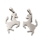 Non-Tarnish 201 Stainless Steel Pendants, Horse Charm, Stainless Steel Color, 30.8x19x1.4mm, Hole: 6.5X3mm