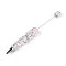 Fishtail Resin & Polymer Clay Pave Rhinestone Ball-Point Pen, Iron Beadable Pen, for DIY Personalized Pen with Jewelry Beads, Pearl Pink, 148.5~151x15~19mm