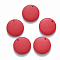 Painted Wood Pendants, Flat Round, Red, 20x4mm, Hole: 1.5mm