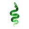 Handmade Lampwork Big Pendants, Snake, Sea Green, 67~70x23~25x8.5~10mm, Hole: 4~5.5x3.5~5mm