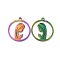 Ion Plating(IP) 304 Stainless Steel Pendants, Flat Round with Girl Charm, Rainbow Color, 20x18x1mm, Hole: 1.5mm