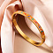 304 Stainless Steel Enamel Bangles, Hinged Bangles for Women, Flower, Real 18K Gold Plated, Real 18K Gold Plated, Dark Orange, Inner Diameter: 2-3/8 inch(6cm)