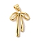 Brass Micro Pave Clear Cubic Zirconia Pendants, Cadmium Free & Lead Free, Bowknot, Real 18K Gold Plated, 23x16x3mm, Hole: 4x3.5mm