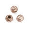Textured 316 Surgical Stainless Steel Beads, Round, Ion Plating(IP), Rose Gold, 3.5x4x4mm, Hole: 1.5mm
