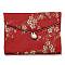 Chinese Style Floral Cloth Jewelry Storage Pouches, with Plastic Button, Rectangle Jewelry Gift Case for Bracelets, Earrings, Rings, Random Pattern, FireBrick, 8x10x0.3~0.7cm