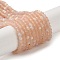 Imitation Jade Glass Beads Strands, Half AB Color Plated, Faceted, Frosted, Rondelle, PeachPuff, 2.9~3.3x2mm, Hole: 0.7mm, about 144~150pcs/strand, 35~37cm