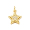 Brass Micro Pave Cubic Zirconia Charms, Cadmium Free & Lead Free, Star, with Jump Ring, Real 16K Gold Plated, 13.5x11.5x2.5mm, Hole: 3.5mm