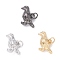Brass Charms, with Jump Rings, Crows Bird, Mixed Color, 11.5x17x6mm, Jump Ring: 5x0.6mm, Inner Diameter: 3.5mm