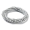 Crochet Glass Beads Braided Stretch Bracelet, Nepel Boho Style Bracelet, Gainsboro, Inner Diameter: 1-3/4 inch(4.5cm)