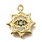 Brass Micro Pave Cubic Zirconia Pendants, Cadmium Free & Nickel Free & Lead Free, Sun Charms, Real 18K Gold Plated, 17.5x14.5x2mm, Hole: 1.5mm