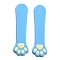 Opaque Resin Paw Print Cabochons, DIY Accessories, Light Sky Blue, 65.5x18x3mm