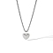 Retro Stainless Steel Pendant Hip-hop Necklaces, Silver Color Plated, Heart, 21.65 inch(55cm)