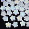 Electroplate Glass Beads, Frosted, AB Color Plated, Star, Clear AB, 8x8x4mm, Hole: 0.8~1mm