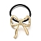 Elastic Hair Ties, Golden Alloy Ponytail Holder, Hair Accessories for Women & Girls, Bowknot, 47.5x45x3.5mm, Inner Diameter: 43~47.5mm