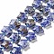 Natural Blue Spot Jasper Beads Strands, with Seed Beads, Puffed Star, 14~15.5x15~16x6.5~7mm, Hole: 1mm, about 24~25pcs/strand, 15.55''~15.95''(39.5~40.5cm)