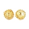 Flower Brass Micro Pave Clear Cubic Zirconia Bead Caps, Long-Lasting Plated, Cadmium Free & Lead Free, Rack Plating, Real 18K Gold Plated, 16.5x16.5x5mm, Hole: 2.5mm