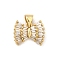 Brass Micro Pave Clear Cubic Zirconia Pendants, Lead Free & Cadmium Free, Long-Lasting Plated, Real 18K Gold Plated, Real 18K Gold Plated, Bowknot, 11x13.5x3mm, Hole: 3.5x4.5mm