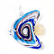 Handmade Lampwork Big Pendants, Fish Charms, Dodger Blue, 50~54x37.5~42x11.5~13mm, Hole: 5.5~6x6~6.5mm