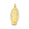 Brass Micro Pave Cubic Zirconia Pendants, Oval with Virgin Mary Charms, Rack Plating, Lasting Plated, Cadmium Free & Lead Free, with Jump Ring, Real 18K Gold Plated, 28x12.5x4.5mm, Hole: 3mm
