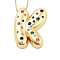 Brass Micro Pave Cubic Zirconia Letter Pendant Necklaces, Real 18K Gold Plated, Letter K, 17.40~17.80 inch(44.2~45.2cm), Pendant: 29.5x21.5mm