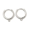 Brass Earring Findings, Cadmium Free & Nickel Free & Lead Free, Ring, Platinum, 14x2mm, Hole: 1.5mm