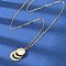 304 Stainless Steel Roman Numeral 3 Ring Pendant Necklaces, with White Plastic, Ion Plating(IP), Golden, 18.27 inch(46.4cm)