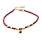 Brass Beaded Bracelets, with Cubic Zirconia and Natural Picasso Stone, Cadmium Free & Lead Free, Rack Plating, Real 18K Gold Plated, 7-1/8 inch(18cm)