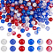240Pcs 6 Colors Spray Painted Crackle Glass Beads, Round, for Independence Day, Mixed Color, 8~8.5mm, Hole: 1~1.6mm, 40pcs/color