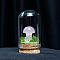 Glass Dome Cover with Natural Rose Quartz Mushroom Inside, Cloche Bell Jar Terrarium with Cork Base, Micro Landscape Garden Decoration Accessories, 30x55mm