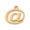 304 Stainless Steel Charms, Laser Cut, Sign @ Charm, Golden, 9x10x1mm, Hole: 1mm