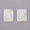 Natural White Shell Mother of Pearl Shell Pendants, Rectangle with Virgin Mary, 15.8x12x2.3mm, Hole: 0.9mm
