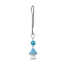 Opaque Resin Pendant Decorations, with Natural Dyed Jade, Mushroom, Light Sky Blue, 100mm