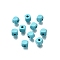 Spray Painted Wooden Beads, Square, Cyan, 6x6x6mm, Hole: 1.6~2mm