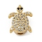 Brass Micro Pave Clear Cubic Zirconia Beads, Cadmium Free & Nickel Free & Lead Free, Tortoise, Real 18K Gold Plated, 13x11x5.5mm, Hole: 2.5mm