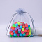 Rectangle Organza Drawstring Bags, Slate Gray, 10x8cm