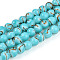 Baking Painted Glass Beads Strands, Round, Drawbench Style, Dark Turquoise, 7.5~8.5mm, Hole: 1.2~1.4mm, about 102~119pcs/strand, 29.53~34.25 inch(75~87cm)