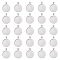 Alloy Pendant Cabochon Settings, Plain Edge Bezel Cups, DIY Findings for Jewelry Making, Silver, Tray: 24.5mm, 37x28x6.5mm, Hole: 6x4mm