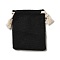 Rectangle Cloth Packing Pouches, Drawstring Bags, Black, 8.6x7x0.5cm