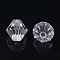 Transparent Acrylic Beads, Bicone, Clear, 8x7.5mm, Hole: 2mm, about 2640pcs/500g